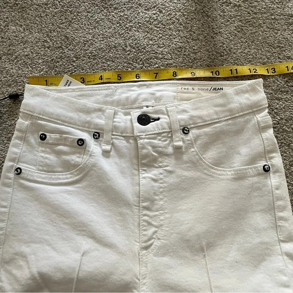 RAG & BONE Stretch Slimming Skinny White High Rise Ankle Jeans Size 25 NWT - Picture 8 of 15